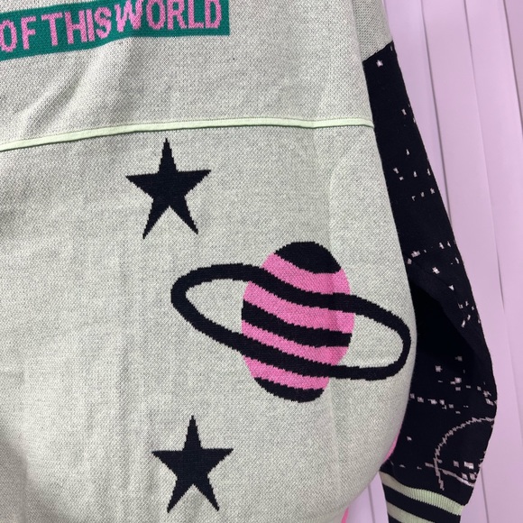 SPIRIT JERSEY Unisex Out Of This World Alien Galaxy Print Sweater Cardigan M - Picture 10 of 16